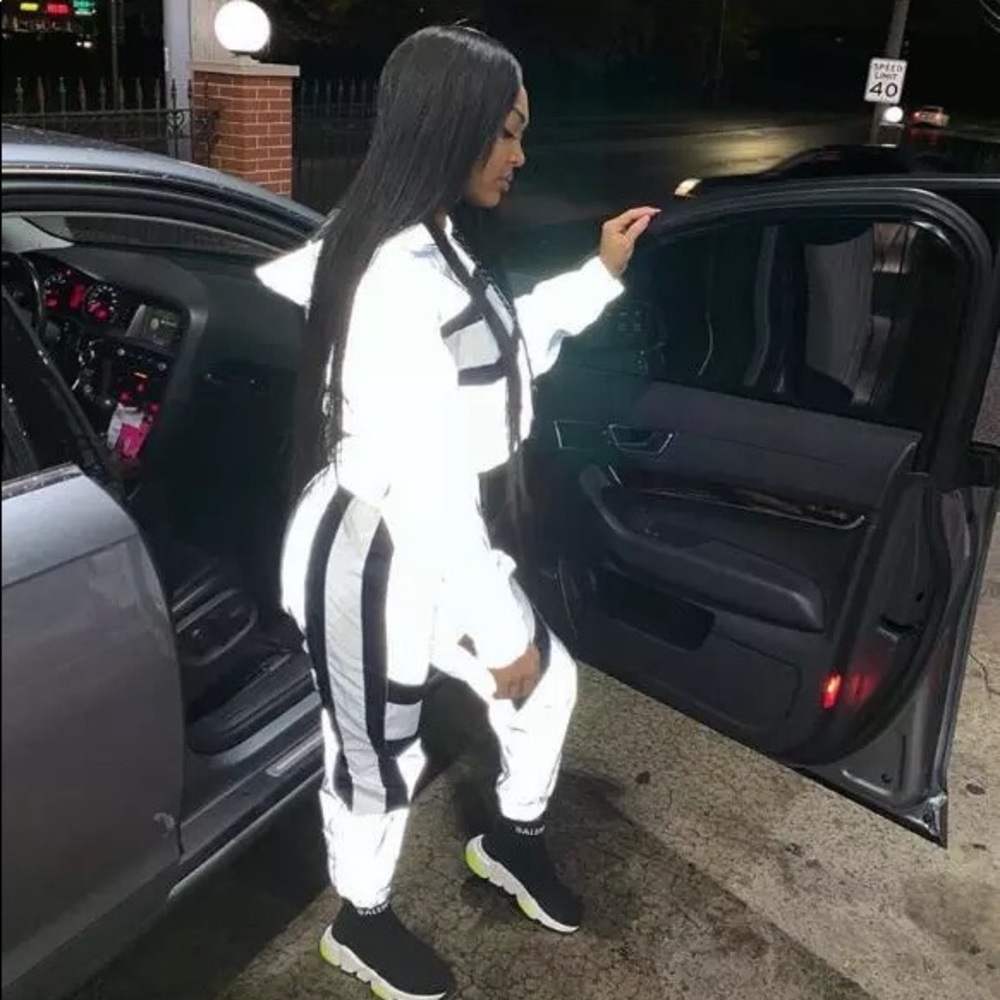 Sexy reflective tracksuit